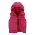 kpoplk Baby Winter Jackets Toddler Baby Boys Girls Hoodie Outerwear Lightweight Zipper Jacket Coat Windproof Jacket for Kids 1-5 Years(Hot Pink)