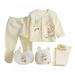 Newborn Infants Baby Girls Outfits Clothes Top+Long Pants+Hat+Bib Set