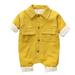 18 Months Boy Summer Clothes Baby Boy Clothes Toddler Babys Girls Boys Thick Warm Jumpsuit Solid Yellow Begie Smocked Boys Clothes 2t