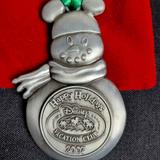 Disney Holiday | Disney Vacation Club Dvc 2007 Pewter Ornament - Snowman With Mickey Ears | Color: Gray/Red | Size: Os