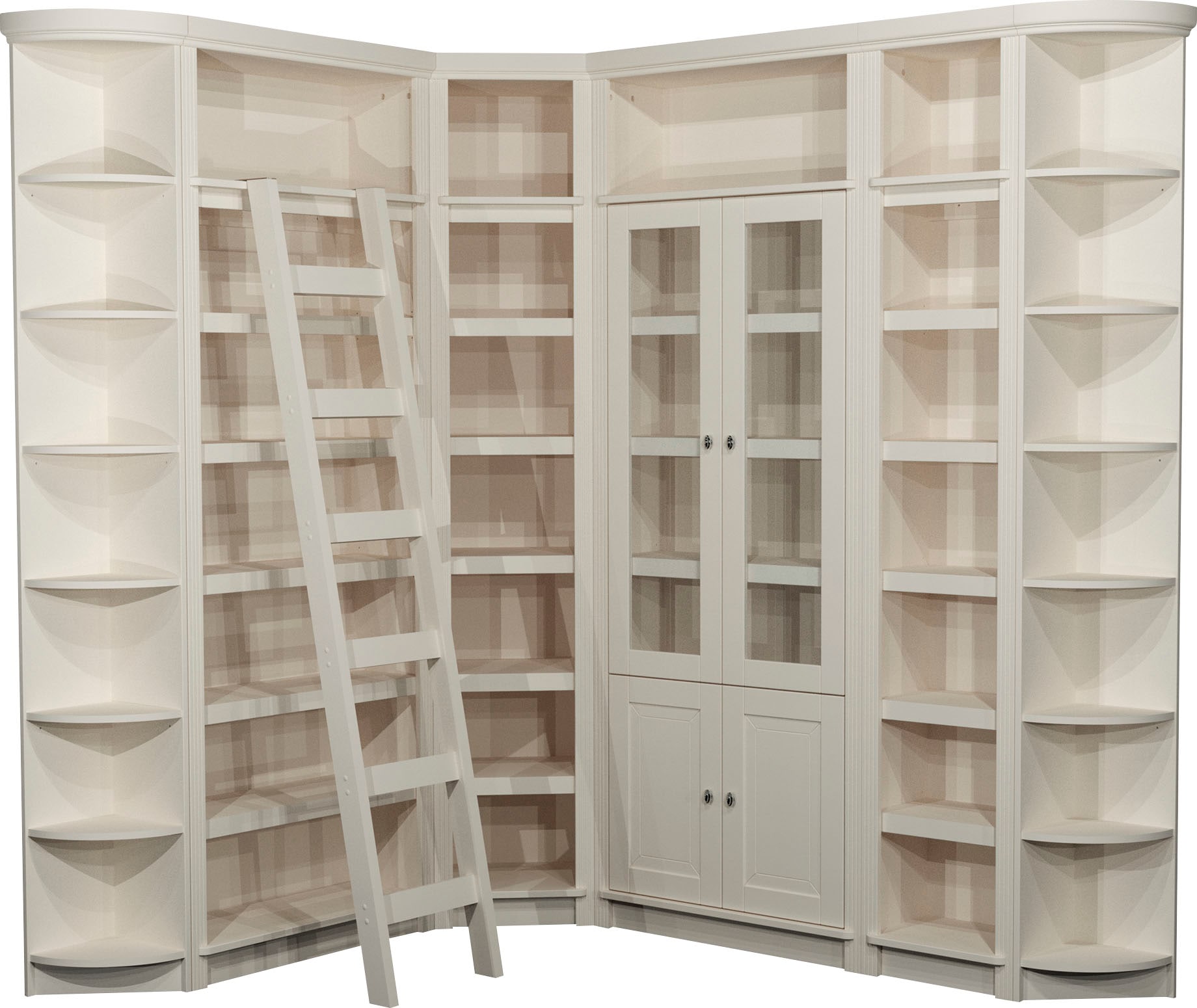 Bibliothek HOME AFFAIRE "Soeren", beige (cremeweiß), B:204cm H:220cm T:29cm, Massivholz, Regale, Aus Massiver Kiefer Image
