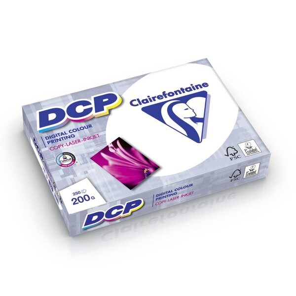 Clairefontaine DCP Kopierpapier, DIN A3, 200g/qm, für Vollfarbdrucke, satiniert, weiß, Weißegrad: 170 CIE Image