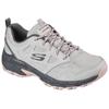 Sneaker SKECHERS "HILLCREST PURE ESCAPADE", Damen, Gr. 35, grau (grau, pink), Leder, Synthetik, Mesh, sportlich, Schuhe, im Materialmix, Freizeitschuh, Halbschuh, Schnürschuh