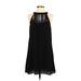 Mi ami Casual Dress - A-Line Crew Neck Sleeveless: Black Print Dresses - Women's Size Small
