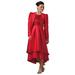 Masseys Embroidered Dress and Jacket (Size 8) Red, Polyester