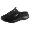 Sabot SKECHERS "SUMMITS SWIFT STEP", Damen, Gr. 39, schwarz, Textil, sportlich, Schuhe, Sommerschuh, Schlappen, Schlupfschuh in veganer Verarbeitung