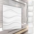 Panneaux muraux 3D en plastique pvc - revêtement mural blanc avec aspect 3D - motifs Wave: 2 m² 8