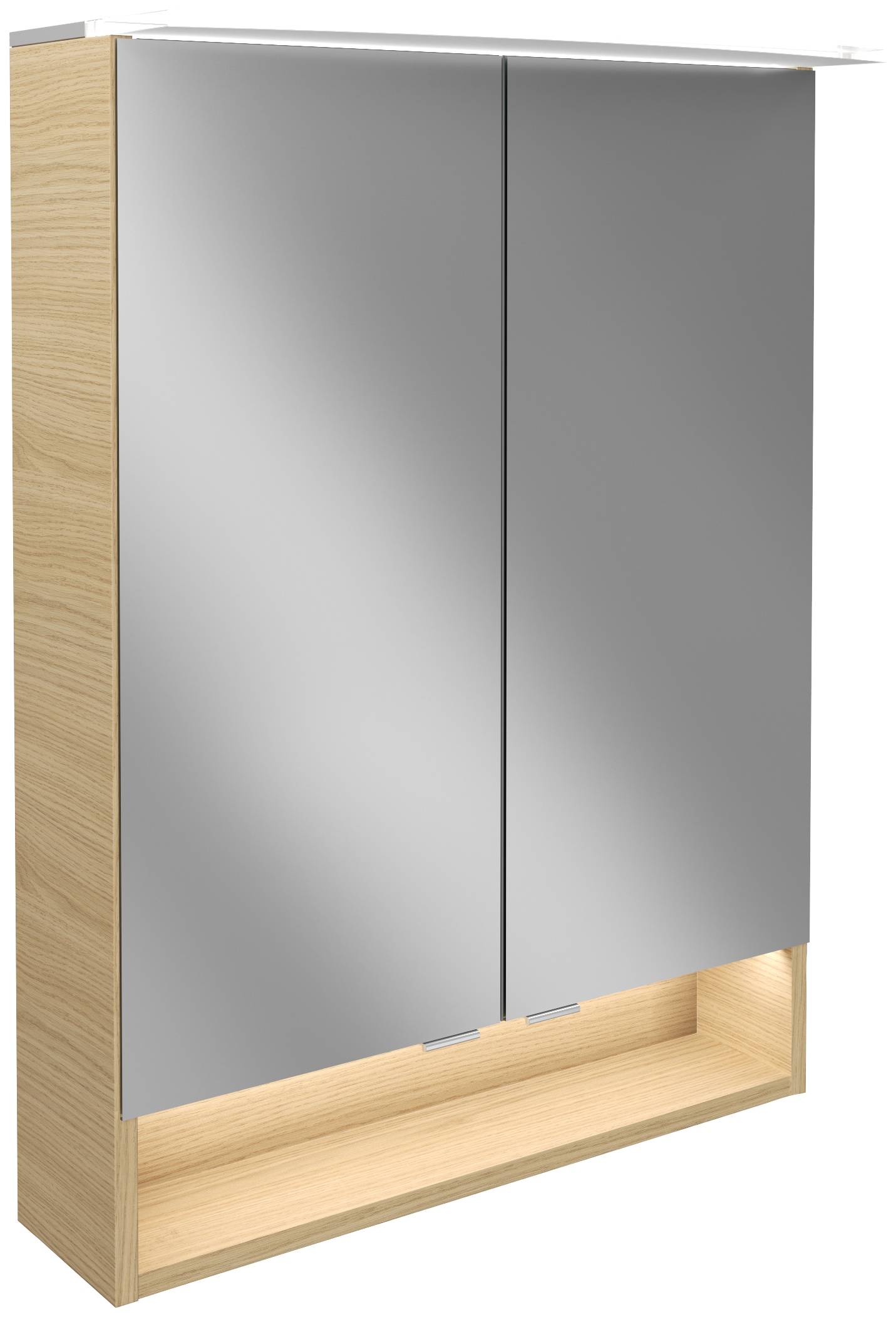 Spiegelschrank FACKELMANN "B.Style", braun (sandeiche), B:60cm H:81,2cm T:15,3cm, Schränke, Badmöbel Image
