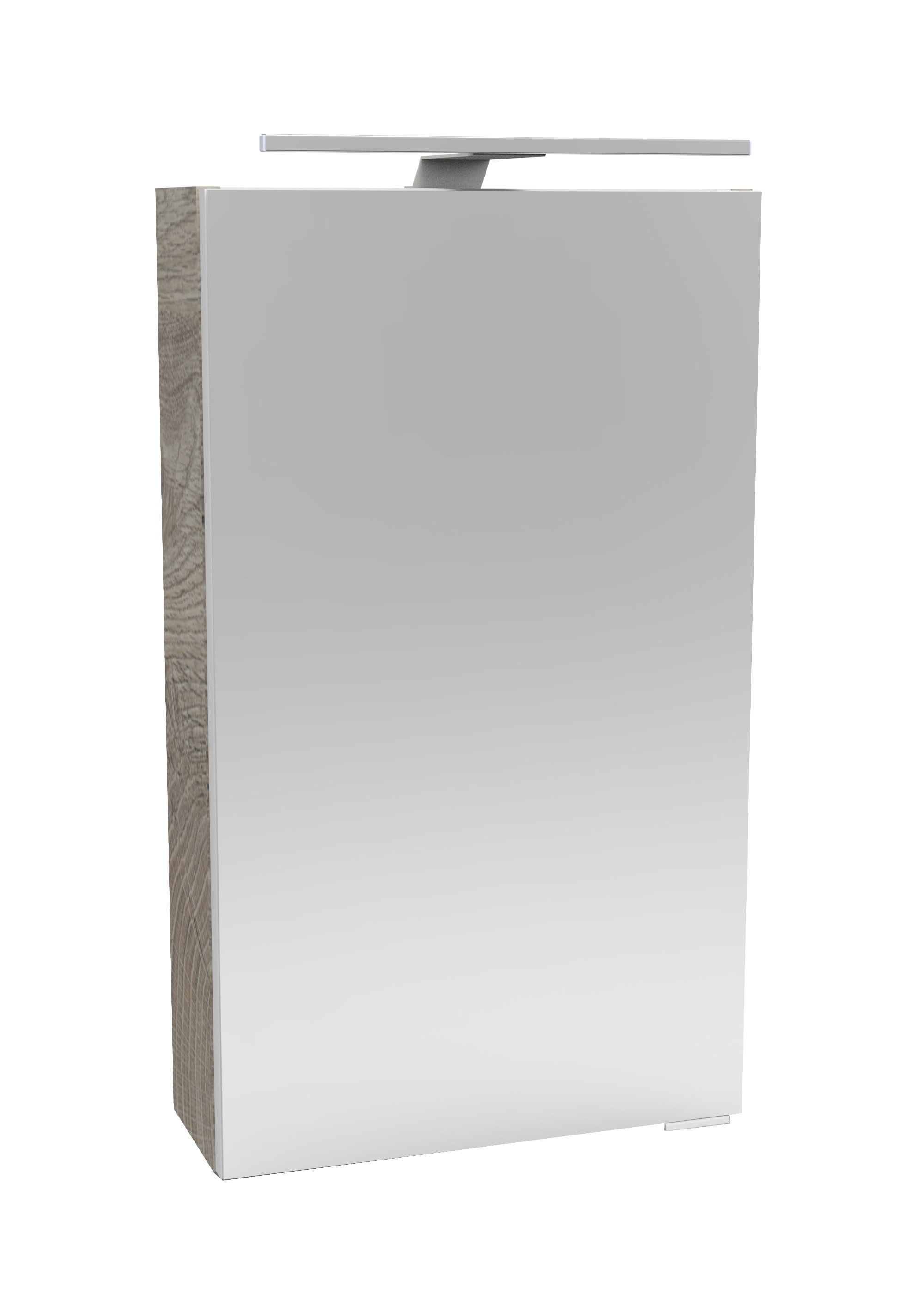 Spiegelschrank FACKELMANN "SBC", braun (nature, oak, braun), B:40cm H:68cm T:15,3cm, Schränke, für das Gästebad, Schalter und Steckdose, Breite 40cm, Anschlag links Image