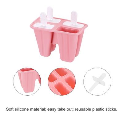 Silicone Ice Pops Molds 4Pcs, with Sticks Funnel and Cleaning Brush