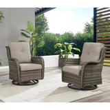 Pocassy 5-Piece Outdoor Wicker Sofa Set with Swivel Chairs