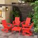 Polytrends Shoreside 5-Piece Poly All Weather Rocking Chair Conversation Set