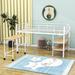 Theophanes Twin over Twin Standard Bunk Bed w/ Shelves by Mason & Marbles, Metal in White | 46 H x 41 W x 77 D in | Wayfair