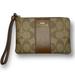 Coach Bags | *Nwt* Coach Signature Pcv Leather Corner Zip Wristlet Color Khaki/Saddle | Color: Brown/Tan | Size: Os