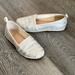 Kate Spade Shoes | Kate Spade Lilliad Silver Striped Canvas Slip On Loafer In Nappa Sand, W Box, 6m | Color: Silver/Tan | Size: 6