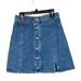 American Eagle Outfitters Skirts | American Eagle Outfitters Skirt Women 2 Blue Denim Jean Button Up A-Line Mini | Color: Blue | Size: 2