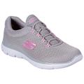 Slip-On Sneaker SKECHERS "SUMMITS" Gr. 35, grau (grau, pink) Damen Schuhe Freizeitschuh, Halbschuh, Schlupfschuh mit komfortabler Innensohle Bestseller