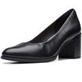 Clarks Freva55 Womens Wide Fit Court Shoes 8 UK Black