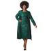 Masseys Jacquard Dress Set (Size 16) Jade, Metallic Material