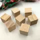 Cubes en bois naturel pour l'artisanat embellissements carrés 20mm 20 pièces