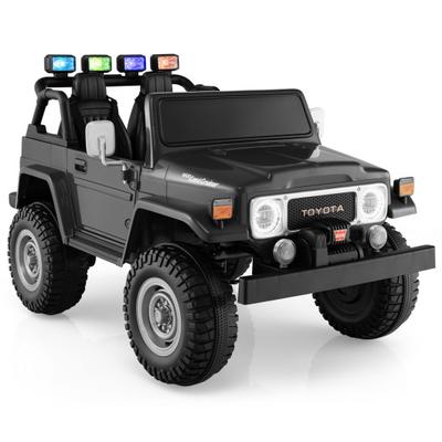 Costway 12V 2-Seat Licensed Kids Ride On Toyota FJ40 Car with 2.4G Remote Control-Black