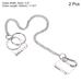 304 Stainless Steel Keychain with Keyrings Hook Clasp Belt Loop Clip - Silver