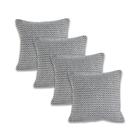 Sevita Coastal Chevron Natural Cotton Square Pillow, Feather Filled, Set of 4
