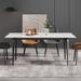 71" Modern Simply Marble Dining Table, Rectangular Sintered Stone Top and Carbon Steel legs