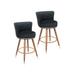 Porthos Home Pedra Swivel Bar Stools Set of 2, Velvet, Rubberwood Legs