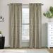 Checkmate Patterned Cotton Duck Insulated Curtain Panel Pair and Valance