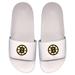 Men's ISlide White Boston Bruins Primary Logo Motto Slide Sandals