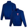 Men's JH Design Royal Texas Rangers Full-Snap Pollytwill Varsity Jacket