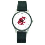 Women's Silver Washington State Cougars Silicone Strap Wristwatch