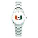 Women's Silver Miami Hurricanes Stainless Steel Bracelet Wristwatch