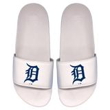 Men's ISlide White Detroit Tigers Primary Logo Motto Slide Sandals