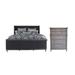 CDecor Home Furnishings Martinique French Gray 2-Piece Bedroom Set w/ Chest Upholstered in Brown/Gray/Red | 62 H x 66 W x 86.25 D in | Wayfair