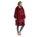 Catalonia Women Sherpa Hoodie Sweatshirt, Casual Wearable Blanket Pullover Sweater w/ Kangaroo Pocket, Gift in Red | 38 H x 56 W in | Wayfair