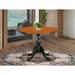 East West Furniture Dublin Drop Leaf Acacia Solid Wood Pedestal Dining Table Wood in Black | 30 H in | Wayfair DST-BCH-TP