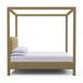 Tandem Arbor Lafayette Poster Bed Upholstered/Genuine Leather | 87 H x 62 W x 82 D in | Wayfair 115-11-FUL-22-ST-KL-MZ