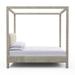Tandem Arbor Lafayette Poster Bed Upholstered/Genuine Leather in Gray | 87 H x 84 W x 87 D in | Wayfair 115-11-KNG-22-ST-MV-OY
