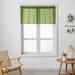 Fashnice Half Window Curtain Decor Kitchen Curtains Rod Pocket Simple Short Valance Semi-sheer Living Room Luxury Tiers Panels Solid Color Home Green W:29 x H:35