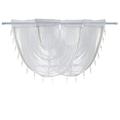 xinqinghao white diamond sheer embroidered waterfall window valance tassel trim white 2