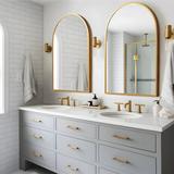 Mercury Row® Vercher Metal Arched Bathroom/Vanity Mirrors 36.0 H x 24.0 W x 1.6 D in Metal in Gold | 36" H X 24" W X 1" D | Wayfair