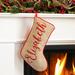 The Holiday Aisle® My Name Personalized Stocking Cotton/Burlap/Jute in Brown/Red | 10 H x 16 W in | Wayfair 92C5915B9AD242018CD31C4C537FF10D