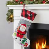 The Holiday Aisle® Personalized Santa Stocking Polyester in Green/Red/White | 10.5 H x 18 W in | Wayfair 750117982B054B24A0F4E2D6DAFA65DD