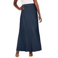 Plus Size Women's Knit Maxi Skirt by The London Collection in Navy (Size 18/20) Wrinkle Resistant Pull-On Stretch Knit