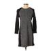 Lou & Grey Casual Dress - Sweater Dress: Black Marled Dresses - Women's Size X-Small