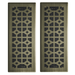 4in x 12in Templar Style Vintage Brass Metal Heating and Cooling Air Floor Register (2 PACK) - Overall 5 1/4 x 13 1/4