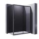 ELEGANT 1100x800mm Black Sliding Shower Enclosure 8mm Easy Clean Glass Shower Cubicle Door with Stone Tray + Side Panel