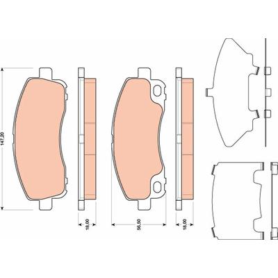TRW Bremsbelagsatz, Scheibenbremse Universal für MITSUBISHI MK528943 MK529567 GDB3487 Image